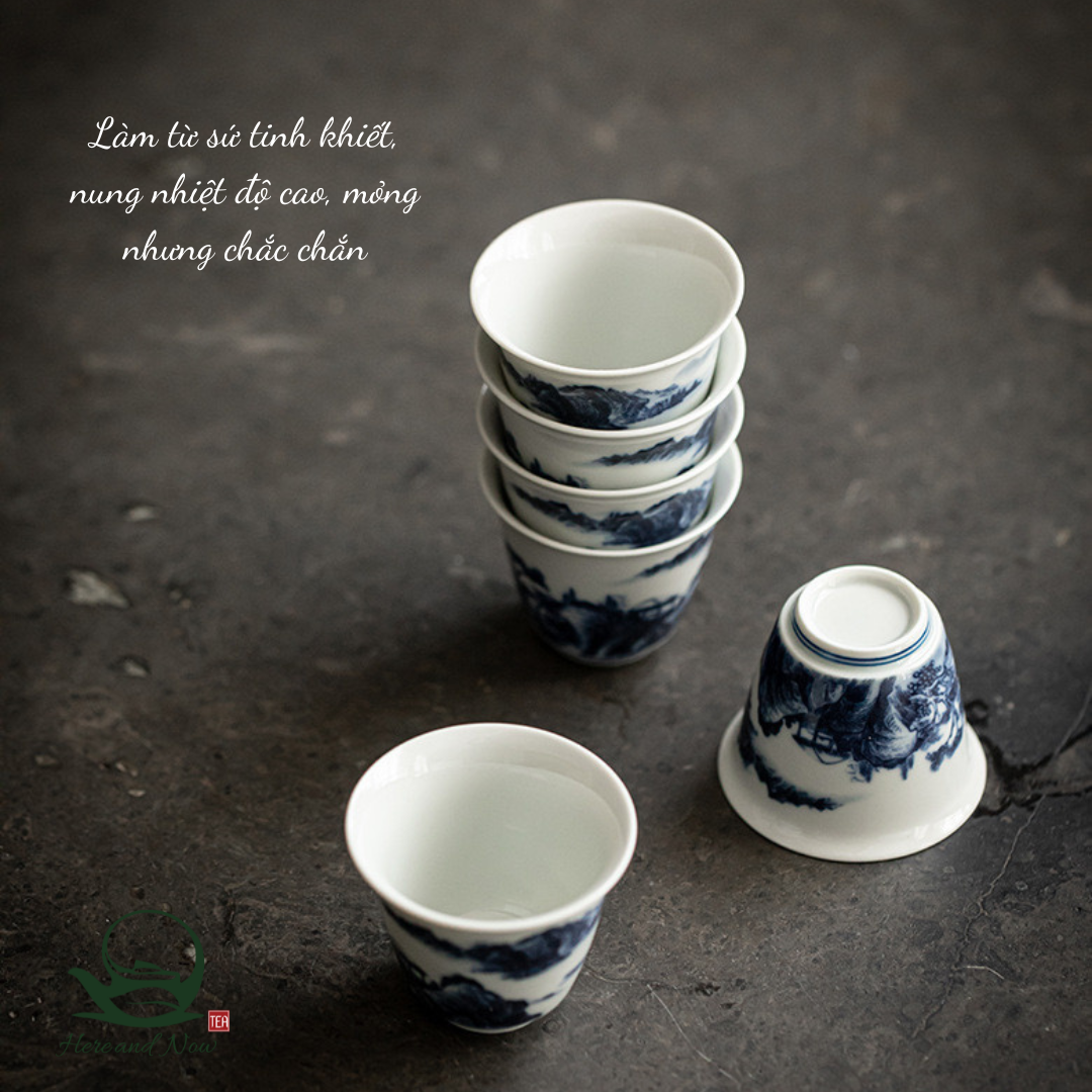 Chén Khải Sứ Cổ Phong 150ml | Men Lam Cổ Điển 10 Voucher 1