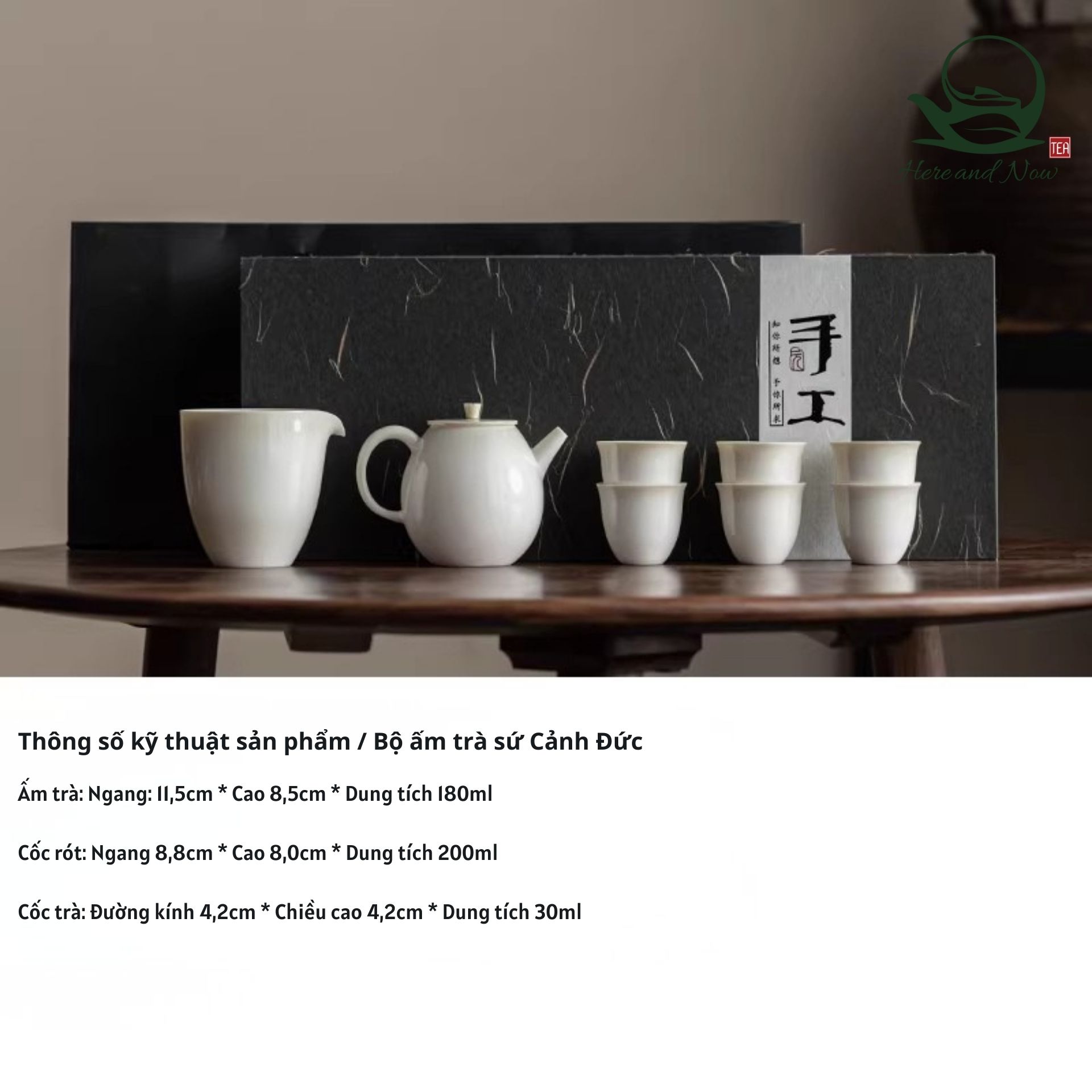 Bộ Ấm Trà Sài Thiêu | Sứ Cảnh Đức Men Xám 2 0366 806 001 22