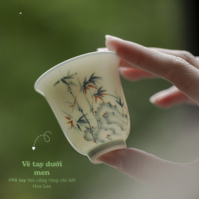 Bộ sưu tập chén trà gốm sứ | Mặc Kỷ vẽ tay 3 vn 11134207 81ztc mqd92jrk91jh92